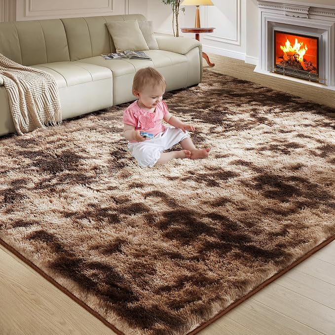 Ultra Soft Rug for Living Room, 4X6 Fluffy Shag Area Rug for Bedroom, Modern - Image 9