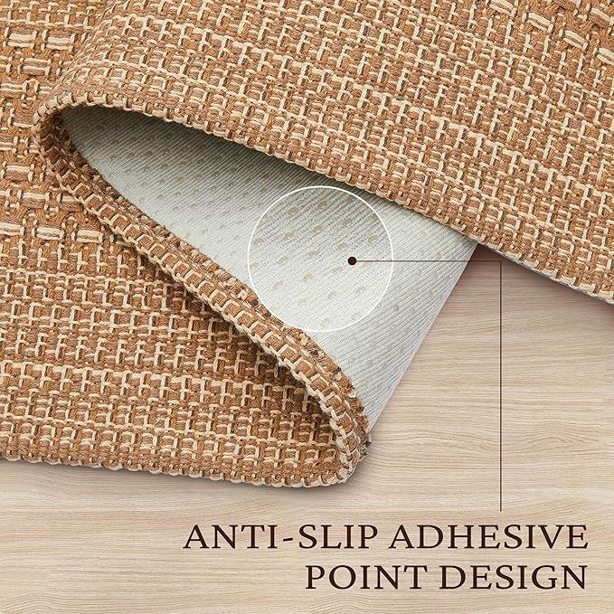 MatEssenz 2x3 Textured Washable Entry Rug, Natural Woven Low-Profile Door Mat - Image 4