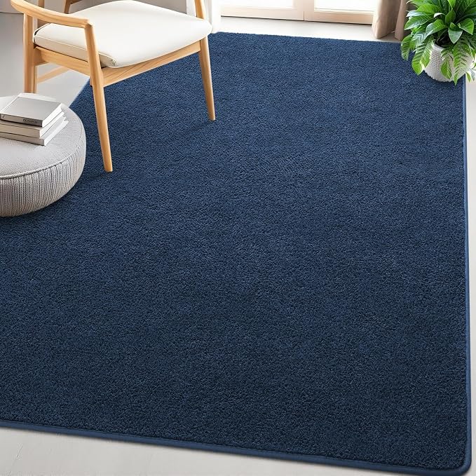 4x6 Feet Navy Blue Area Rugs for Bedroom, Indoor Washable Memory Foam Rug for - Image 8
