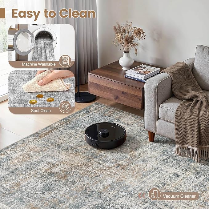 cotiled Washable 9x12 Area Rug for Living Room - Image 2