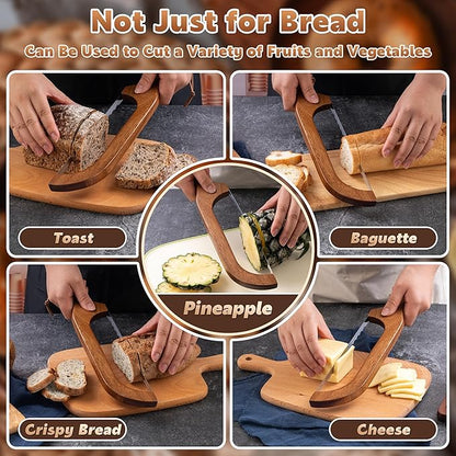 Bread Knife for Homemade Bread, 14.5" Wooden Sourdough Bread Knife, Sourdough - Image 7