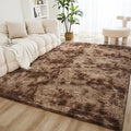 Litanika 5x8 Shag Area Rug for Living Room Bedroom, Tie-Dyed Brown High Pile by Litanika