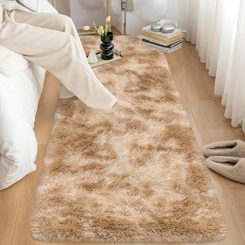 2x6 Soft Fluffy Beige Runner Rug - Image 2