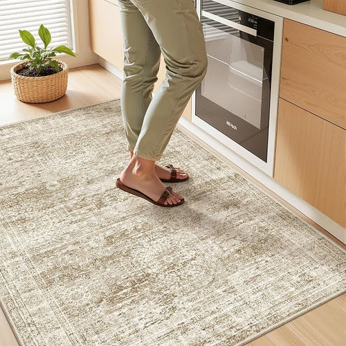 3x4 Washable Area Rug for Entryway, Soft Kitchen Rugs Non Slip for Dining Room by Restydon