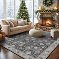 Washable 8x10 Living Room Rug: Vintage Low Pile Water Resistant Area Rug by HYHAOYUNLAI