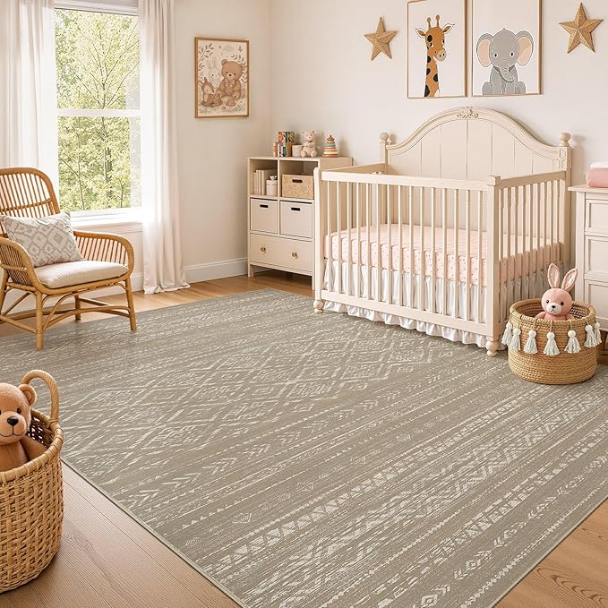 Nakagishi Area Rug Living Room Rugs: 7x9 Large Soft Machine Washable Boho - Image 7