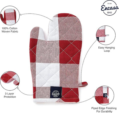 Encasa XO Long 12"x7" Oven Microwave Hand Gloves Mitts - Image 5