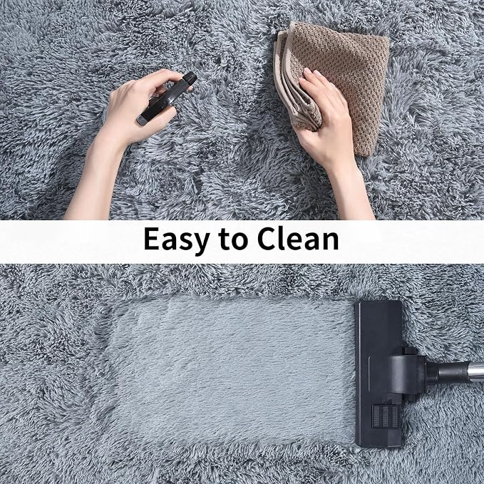 Soft Runner Rugs for Bedroom Hallways, 2 Packs 2x6 Grey Fluffy Shag Throw Area - Image 7