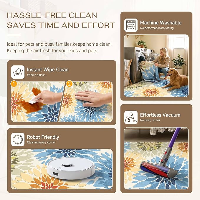 8x10 Indoor Outdoor Area Rug Washable Patio Rug Colorful Non Slip Non Shedding - Image 7