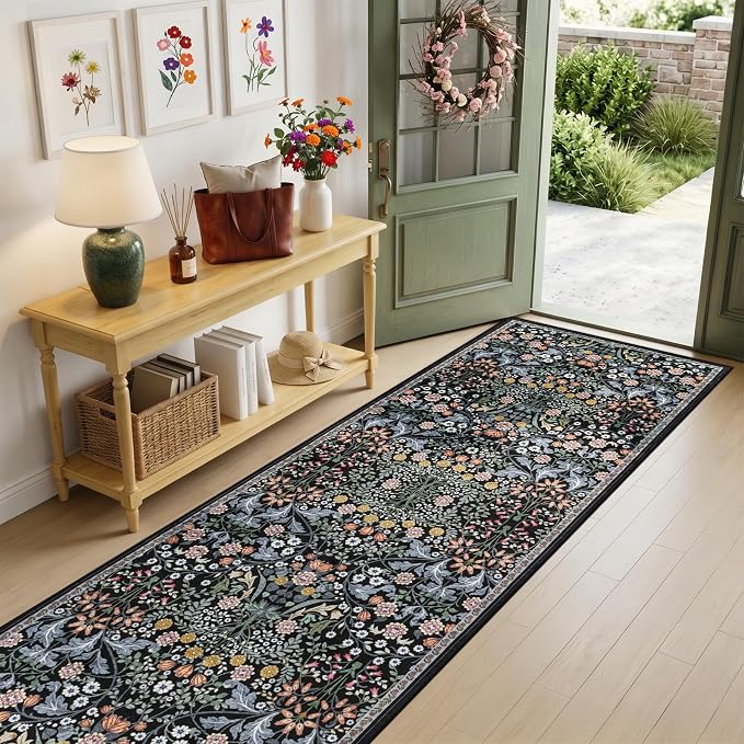 Runner Rug for Entryway: 2.6x10 Kitchen Rugs Non Slip Washable Ultra-Thin Soft - Image 2