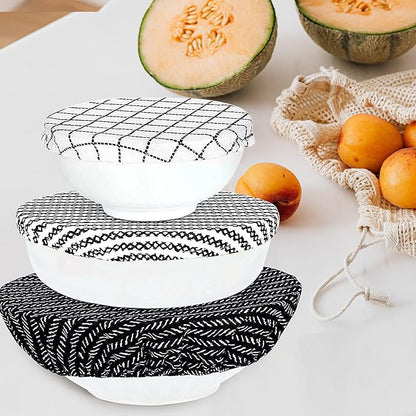 10Pcs Reusable Bowl Covers In 5 Size, Stretch Cloth Fabric Dish Cover Kitchen - Image 4