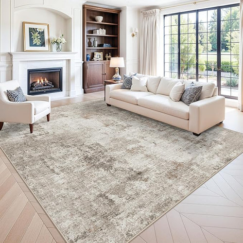 11x11 Square Area Rug for Living Room–Washable Non-Slip Soft Large Rug for by ZHXXUJ