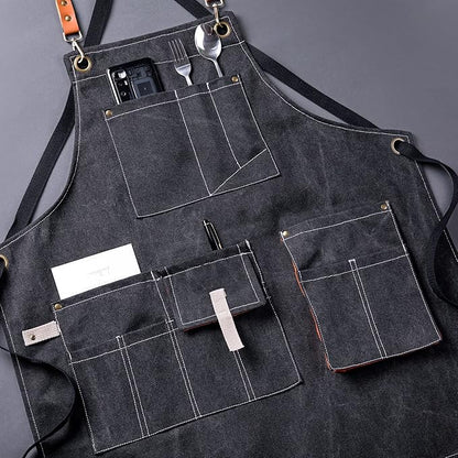 Aoomzoon Canvas Aprons for Men Chef Apron, Work Apron - 16oz Heavy Duty Cross - Image 2
