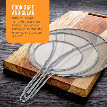 U.S. Kitchen Supply Set of 3 Stainless Steel Splatter Screen - Image 7