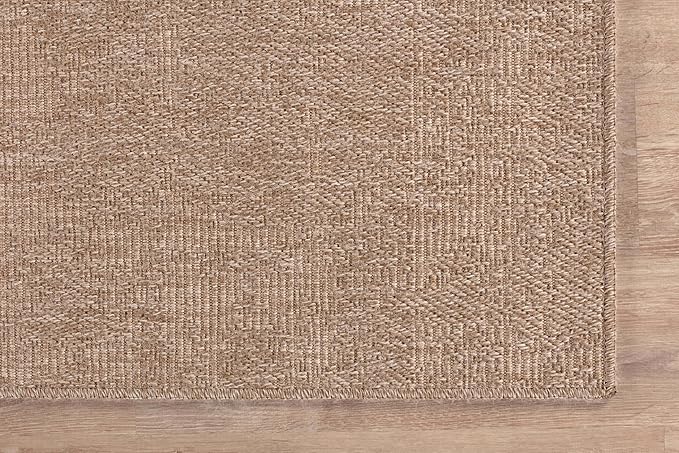 CAMILSON Indoor and Outdoor Runner Rug Natural Solid Boho Woven Design - Image 5