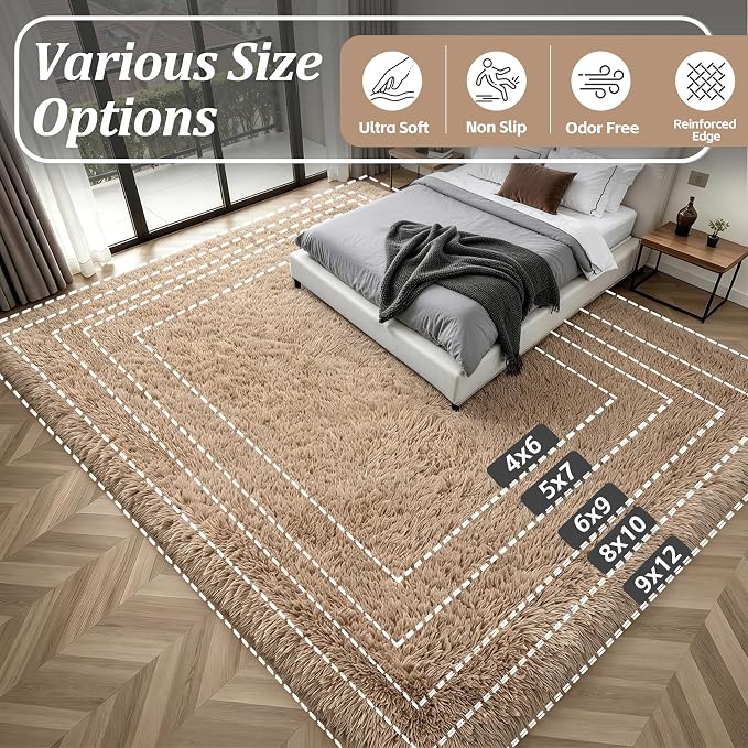 6x9 Area Rugs for Living Room Bedroom: Ultra Soft Fluffy Shag Rug Upgrade - Image 9