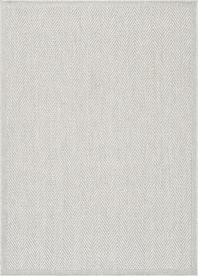CAMILSON Easy Jute Rug 4x6, Indoor Outdoor Off-White Color Fiber Area Rugs - Image 2