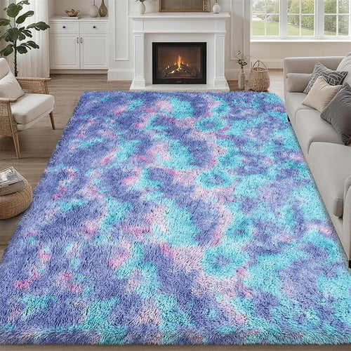 8x10 Area Rugs for Living Room Bedroom: Ultra Soft Fluffy Shag Rug Upgrade by Luxturiy