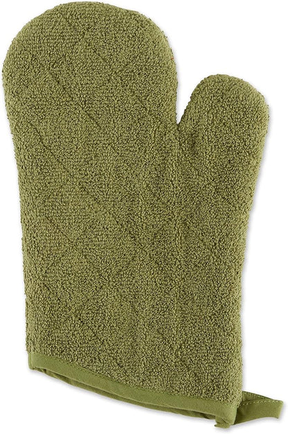 DII Basic Terry Collection 100% Cotton Quilted, Oven Mitt, Antique Green - Image 3