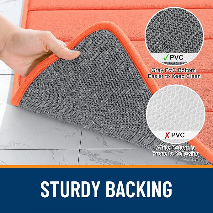 OLANLY Memory Foam Bath Mat 34x21, Super Soft Absorbent Bathroom Rugs, Quick Dry - Image 7