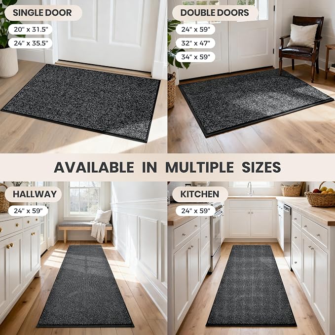 PURRUGS Dirt Trapping Door Mat 34" x 59", Non-Slip Machine Washable Entry Rug - Image 9