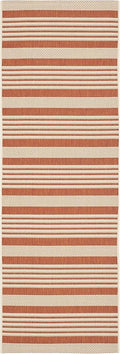 SAFAVIEH Courtyard Collection 2'3" x 22' Terracotta/Beige CY6062 Stripe Indoor/ by Unknown