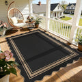 5x7 Scalloped Rug Easy Jute Washable Outdoor Patio Rug by Zeeinx