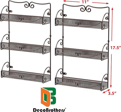 Deco Brothers 3 Tier Wall Mounted Spice Rack, 2 Pack - Image 6