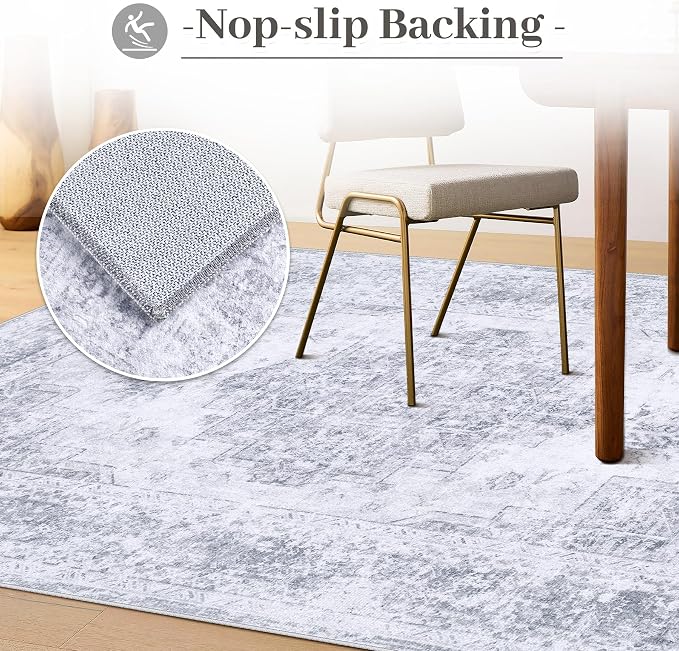 XLUEZ Area Rug 9x12 Living Room Rug, Machine Washable Vintage Distressed - Image 6