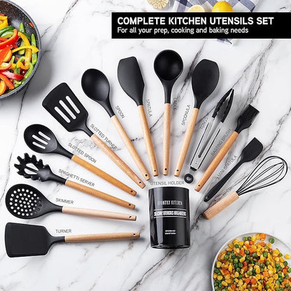 Country Kitchen Non Stick Silicone Utensil Set - Image 2