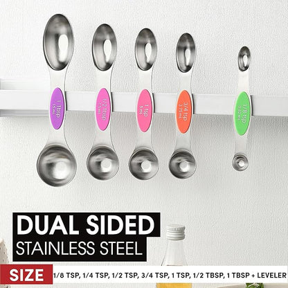 Spring Chef Stainless Steel Magnetic Measuring Spoons Set of 8 - Image 3