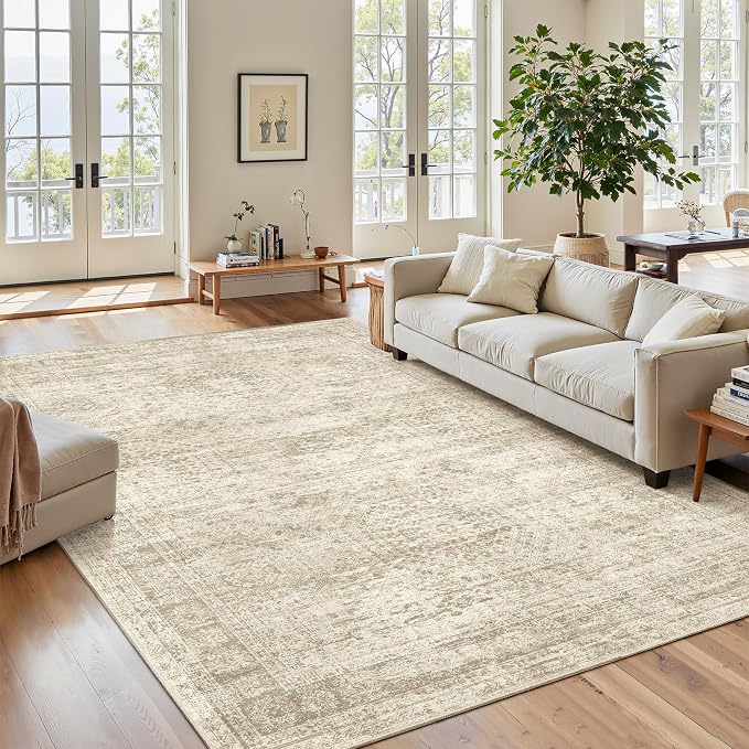 Soalmost 7x9 Area Rug for Living Room Washable Abstract Vintage Soft Thin by Soalmost