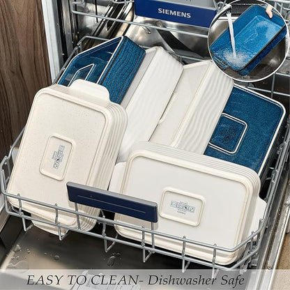 Kiln-Transformed Blue Ceramic Baking Dish Set of 3, Casserole Dishes - Image 8