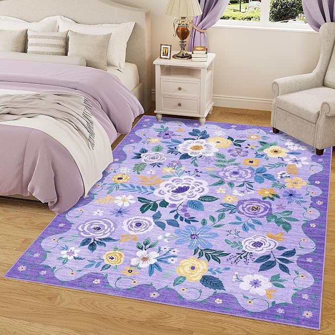 DUKINO 6x9 Area Rug, Floral Rugs - Image 9