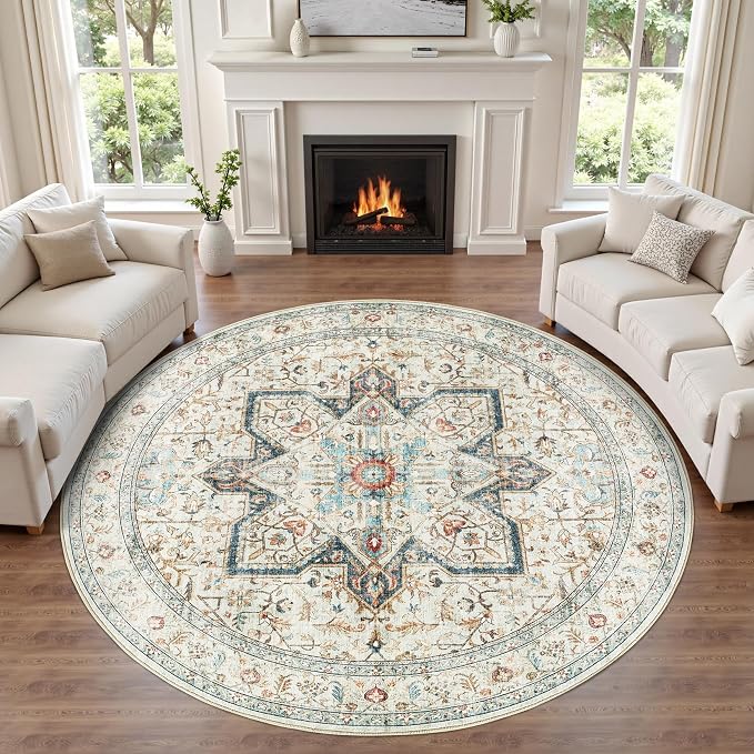 Tortania 6' Round Area Rug Living Room Rugs - Image 6