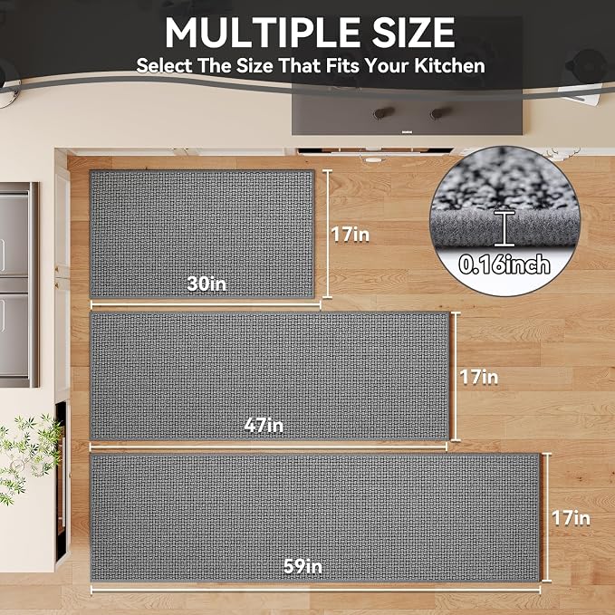 Kitchen Rugs and Mat Non Slip Washable, Super Absorbent Kitchen Mats - Image 2
