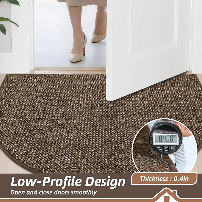 BEQHAUSE Dirt Trapper Door Mat 32" x 48" Half Circle Non-Slip Washable Doormats - Image 5