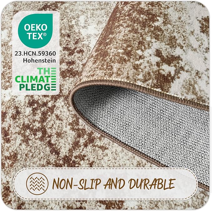 Entryway Rug 3x5 Brown Door Mat Indoor Entrance 36x60, Washable Small Throw Rugs - Image 6