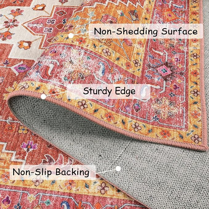Moynesa Ultra-Thin Washable Vintage Area Rug - Image 3