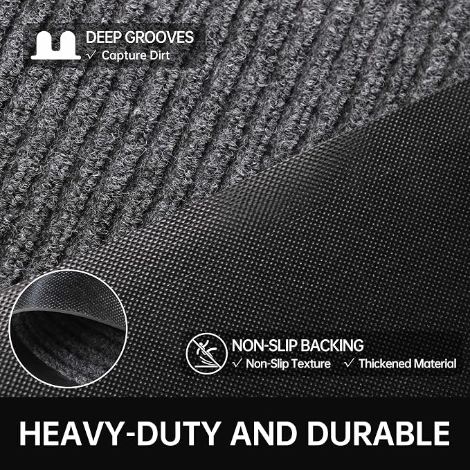 Front Door Mat, Commercial Entrance, Low Profile, Durable Rubber Backing - Image 3