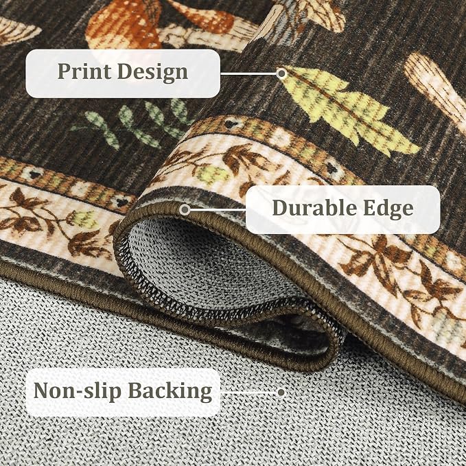 ROYHOME Mushroom Rug Black - Image 5