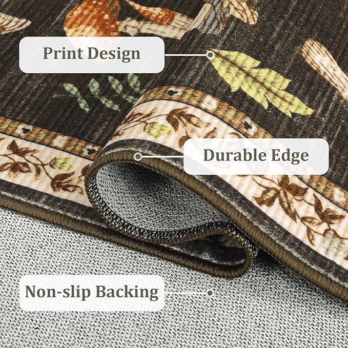 ROYHOME Mushroom Rug Black - Image 4