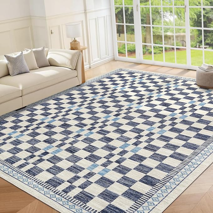 GarveeHome Area Rug 9x12 for Dorm Home Machine Washable Non-Slip Low Pile Rugs by GarveeHome