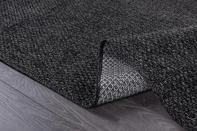 CAMILSON Easy Jute Rug 2x3, Indoor Outdoor Dark Gray Color Farmhouse Area Rugs - Image 5