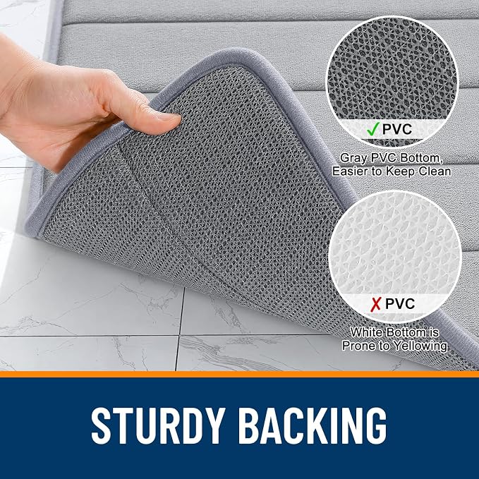 OLANLY Memory Foam Bath Mat 40x24, Super Soft Absorbent Bathroom Rugs, Quick Dry - Image 7