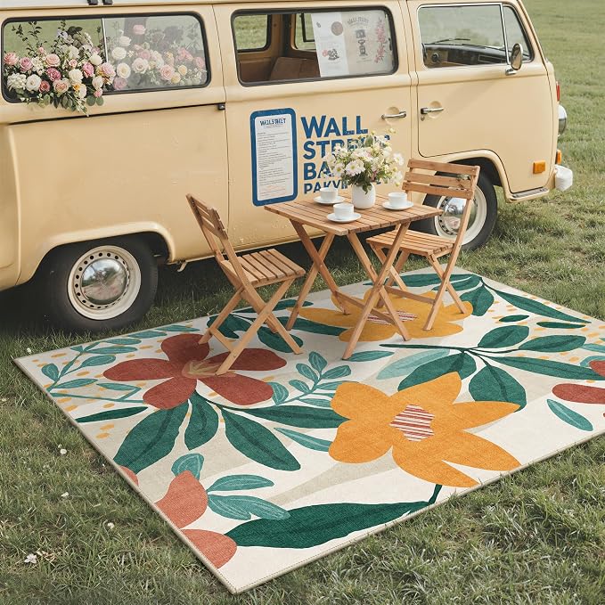 GENIMO Indoor Outdoor Area Rug 5'x8', Machine Washable Rugs - Image 3