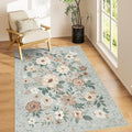 DUKINO 4x6 Feet Office Chair Mat, Lightweight Non Slip Washable Floral Area Rug by DUKINO