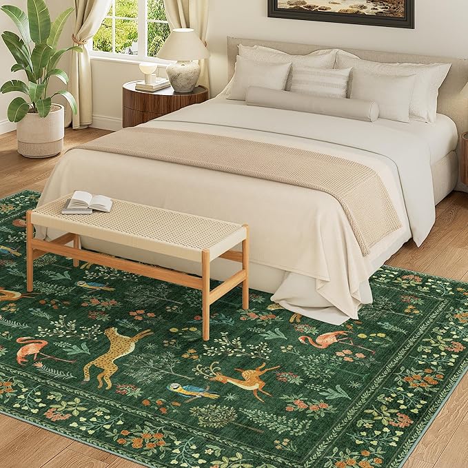 DUKINO 8x10 Rug, Washable Animal Living Room Rug - Image 4
