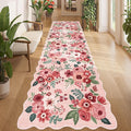 DUKINO 3x10 Washable Runner Rug, Non Slip Floral Ultra Soft Runner by DUKINO