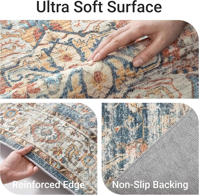 befbee 5x7 Area Rugs for Living Room, Stain Resistant Washable Rug, Non-Slip - Image 3